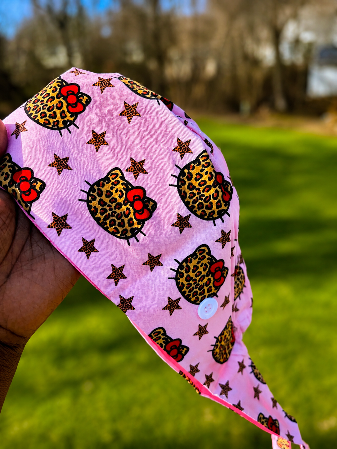 Pink Cheetah HK Scrub Cap
