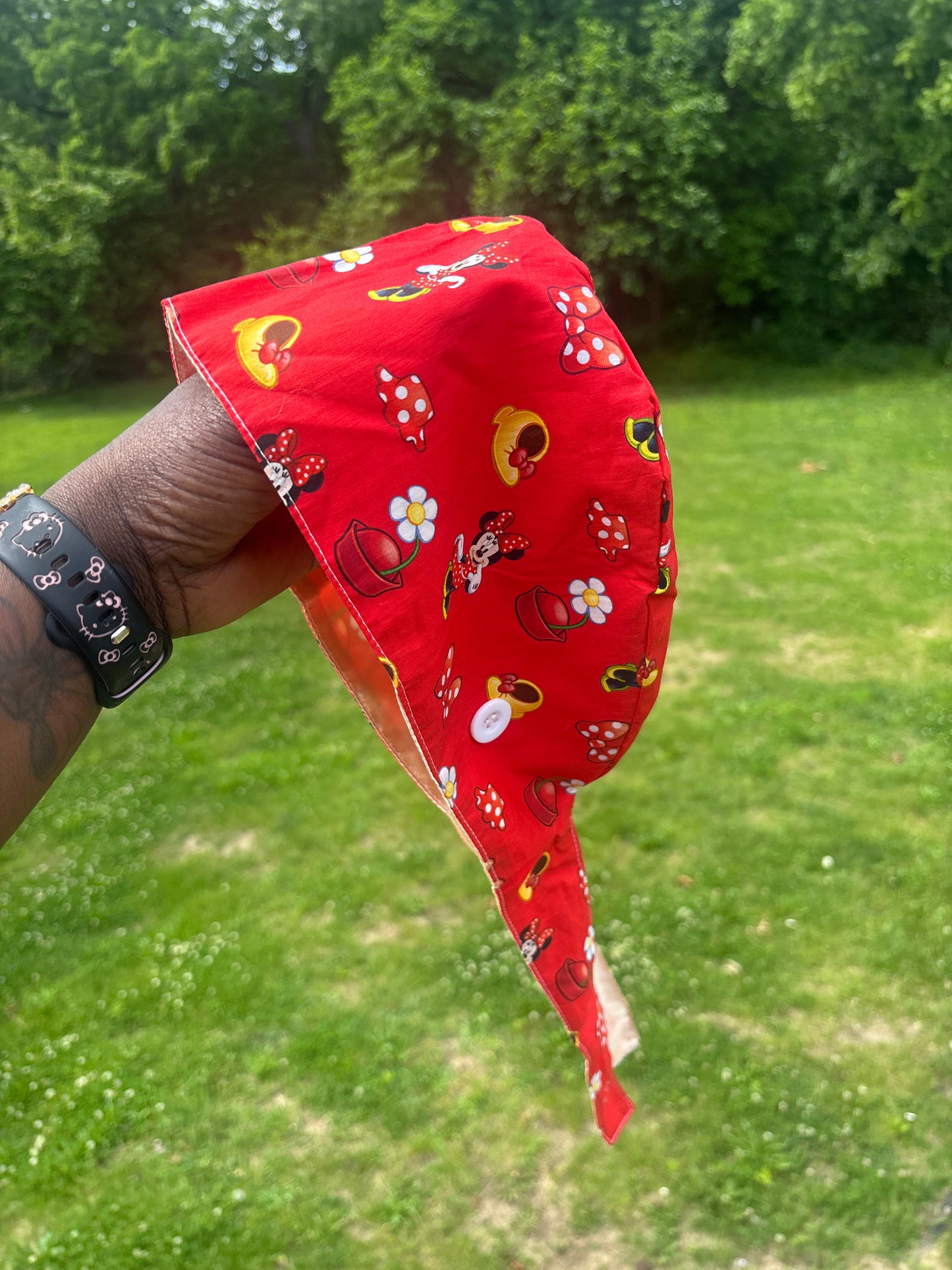 Red Mickey Scrub Cap