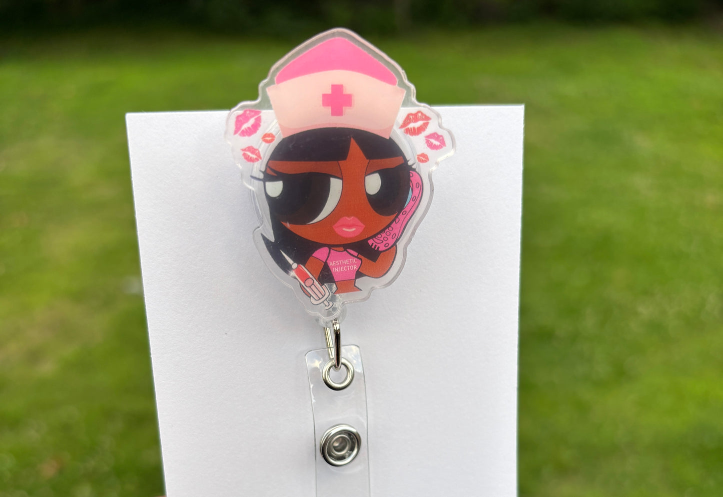 Pink Injector Badge Reel