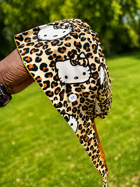 Leopard Kitty Scrub Cap