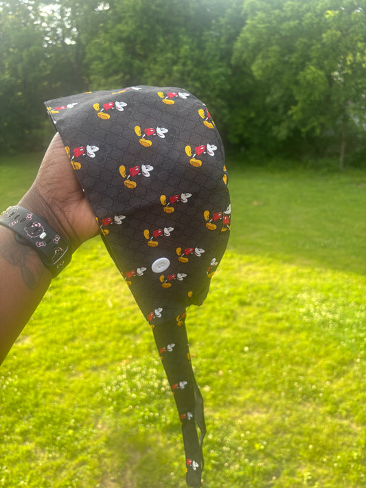 Black Mickey Scrub Cap