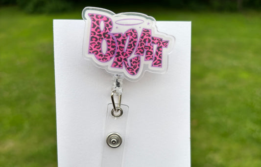Pink Leopard Badge Reel