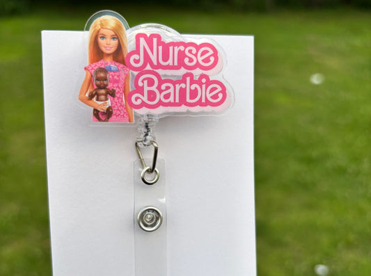 Nurse Barbie Badge Reel