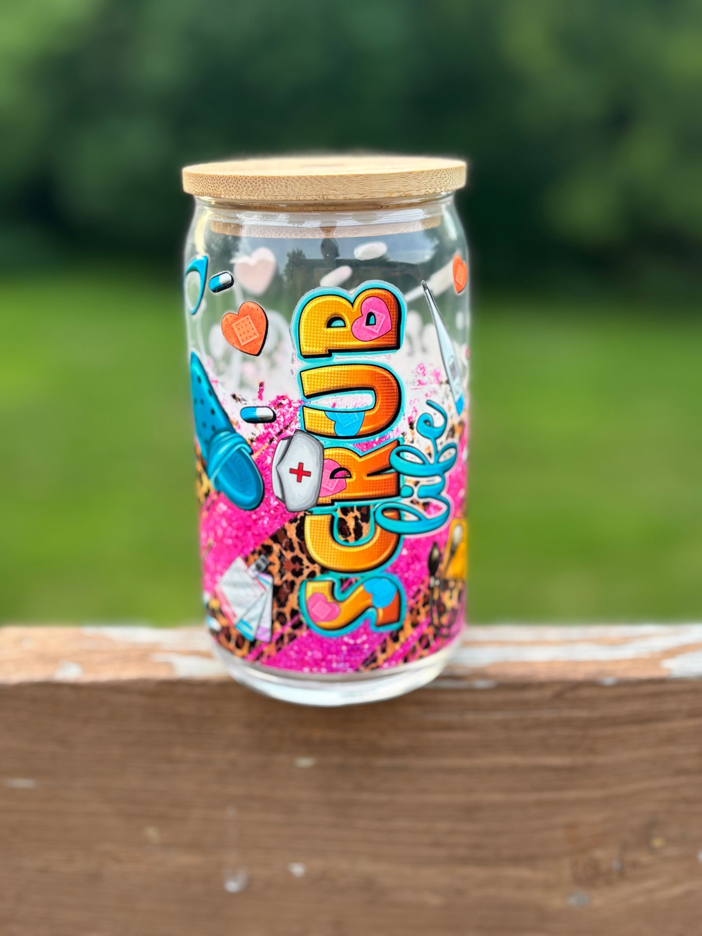 Scrub Life Glass Cup
