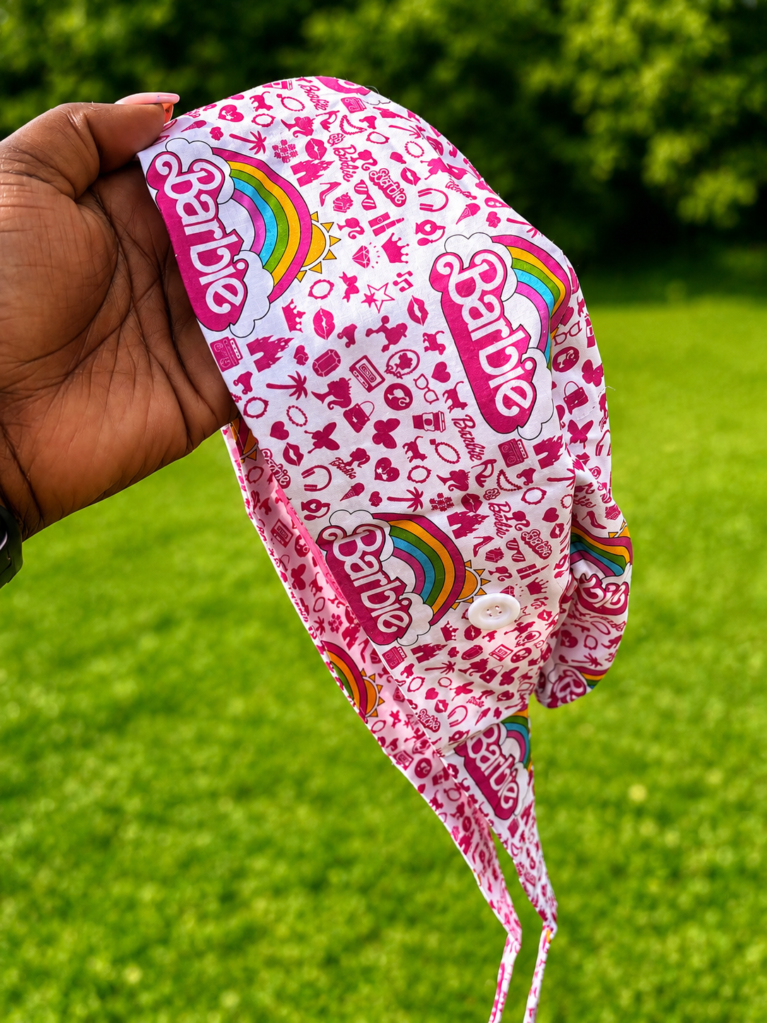 Pink/White Barbie Scrub Cap