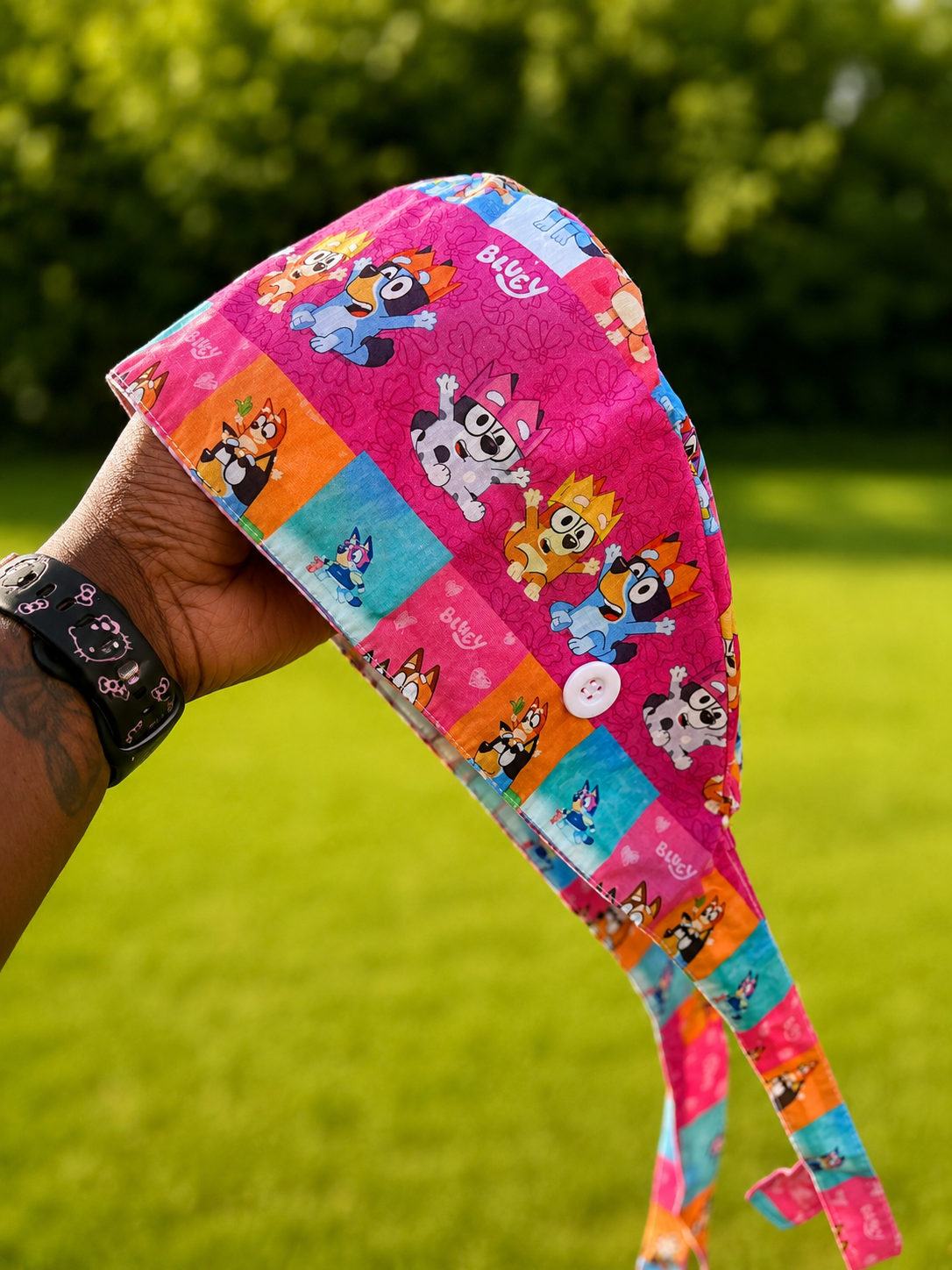Pink Animal Scrub Cap